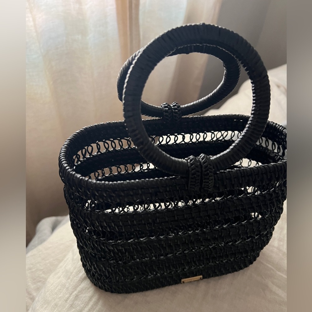 CULT GAIA Coco top handle mini rattan tote bag